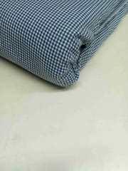 Blue Gingham Check Yarn Dyed Cotton Fabric