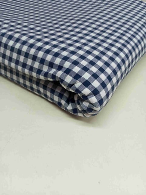 Royal Blue Plain Weave Yarn Dyed Cotton Fabric