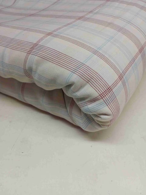 Cream Yarn Dyed Twill Weave Cotton Fabric