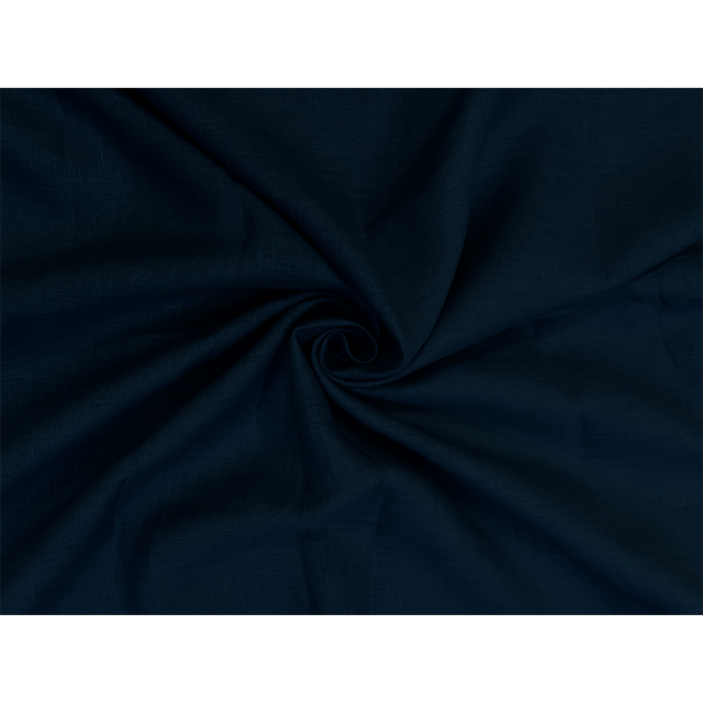 Navy Blue Plain Pure Linen Fabric - 60 Lea