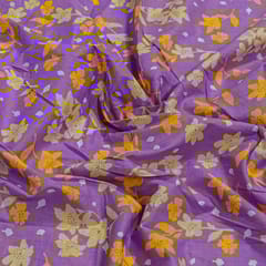 Purple Colour Cotton Cambric Printed Fabric