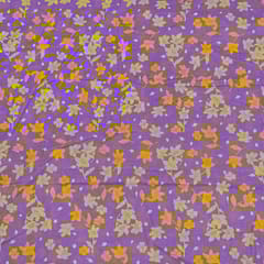 Purple Colour Cotton Cambric Printed Fabric