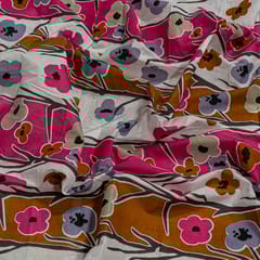 White Colour Cotton Cambric Printed Fabric