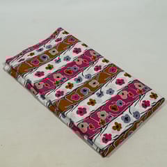 White Colour Cotton Cambric Printed Fabric