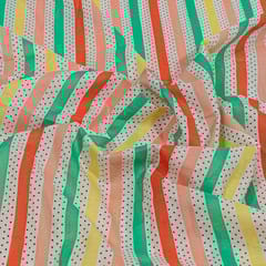 White Colour Cotton Cambric Printed Fabric