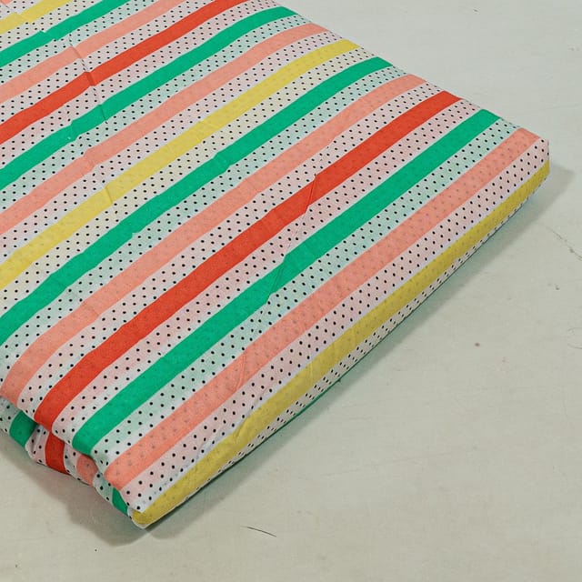 White Colour Cotton Cambric Printed Fabric