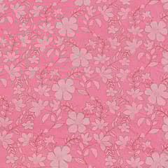 Pink Colour Cotton Cambric Printed Fabric