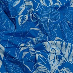 Blue Colour Cotton Cambric Printed Fabric