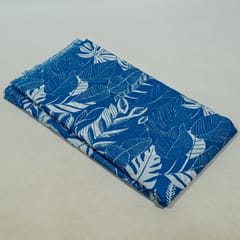 Blue Colour Cotton Cambric Printed Fabric