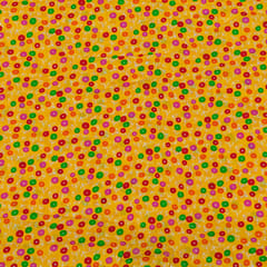 Yellow Colour Cotton Cambric Printed Fabric