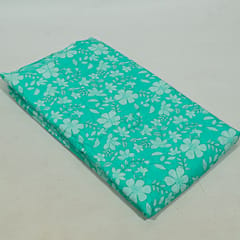 Sea Green Colour Cotton Cambric Printed Fabric