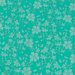 Sea Green Colour Cotton Cambric Printed Fabric