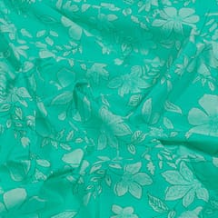Sea Green Colour Cotton Cambric Printed Fabric