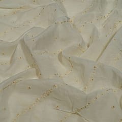 Dyeable Chanderi Embroidered Fabric