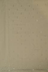 Off White Colour Dyeable Cotton Embroidered Fabric