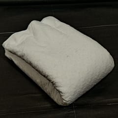 Off White Colour Dyeable Cotton Chikan Embroidered Fabric