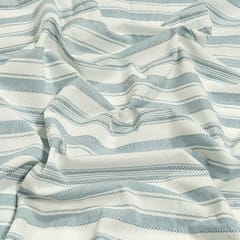 Green Colour Yarn Dyed Dobby Stripes