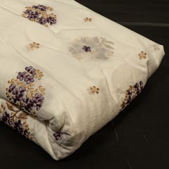 Pink Colour Mal Chanderi Embroidered Fabric