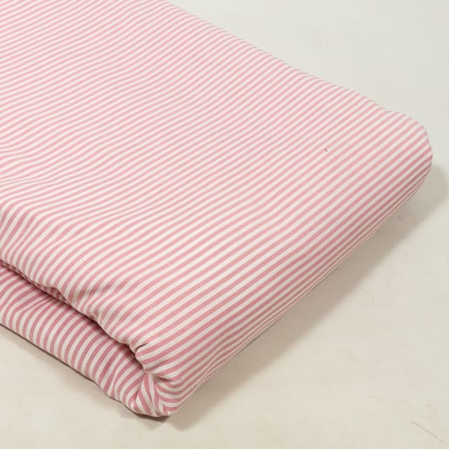 Pink Colour Yarn Dyed Cotton Stripes Fabric