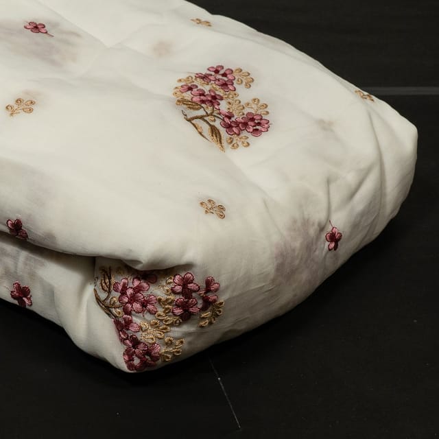 Move Colour Chanderi Embroidered Fabric