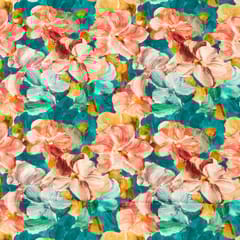 Multi Colour Lawn Cotton Digital Printed Fabric