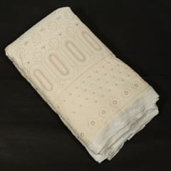 Dyeable Georgette Lakhnavi Embroidered Fabric