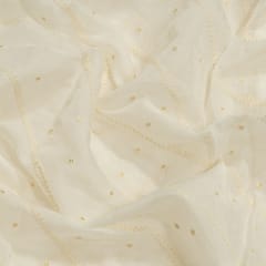 Dyeable Chanderi Embroidered Fabric