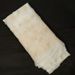 Dyeable Organza Lakhnavi Embroidered Fabric