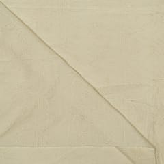 Off White Colour Dyeable Cotton Chikan Embroidered Fabric