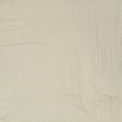 Off White Colour Dyeable Cotton Chikan Embroidered Fabric