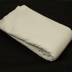 Off White Colour Dyeable Cotton Chikan Embroidered Fabric