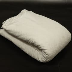 Off White Colour Dyeable Cotton Chikan Embroidered Fabric