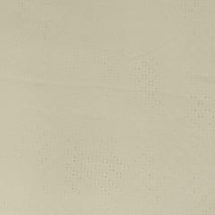 Off White Colour Dyeable Cotton Chikan Embroidered Fabric