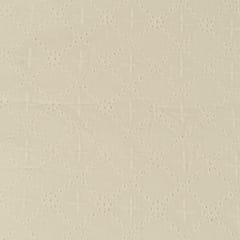 Off White Colour Dyeable Cotton Chikan Embroidered Fabric