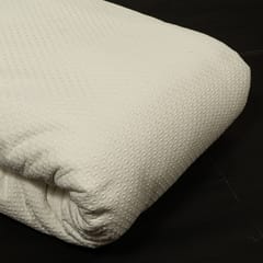 Off White Colour Dyeable Cotton Chikan Embroidered Fabric