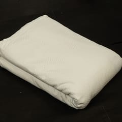 Off White Colour Dyeable Cotton Chikan Embroidered Fabric