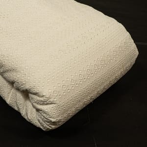Off White Colour Dyeable Cotton Chikan Embroidered Fabric