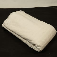 Off White Colour Dyeable Cotton Chikan Embroidered Fabric
