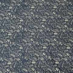 Blue Denim Printed Fabric