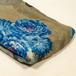 Green Colour Viscose Organza Digital Printed Fabric