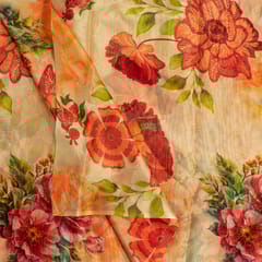 Multi Colour Viscose Organza Digital Printed Fabric