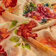 Multi Colour Viscose Organza Digital Printed Fabric