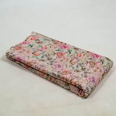 Light Pink Colour Cotton Leno Floral Digital Printed Fabric
