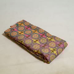 Pink Colour Cotton Leno Floral Digital Printed Fabric