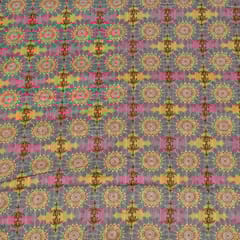 Pink Colour Cotton Leno Floral Digital Printed Fabric