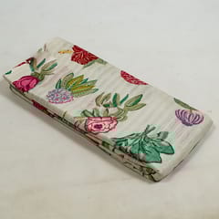 Cream Colour Cotton Leno Floral Digital Printed Fabric