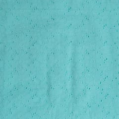 Sky Blue Colour Cotton Chikan Embroidered Fabric