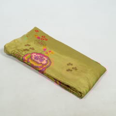 Mehendi Green Colour Muslin Digital Printed Fabric