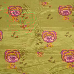 Mehendi Green Colour Muslin Digital Printed Fabric