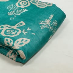 Sage Green Colour Muslin Digital Printed Fabric